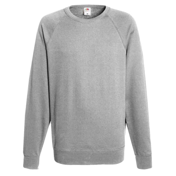 Fruit Of The Loom Mens Lightweight Raglan Sweatshirt (240 GSM) Heather Grey M