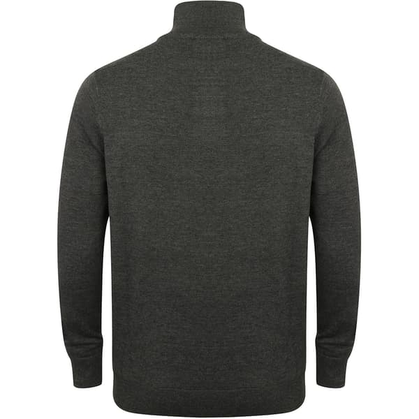 Henbury Herre 1/4 Zip langærmet trøje med lang ærme