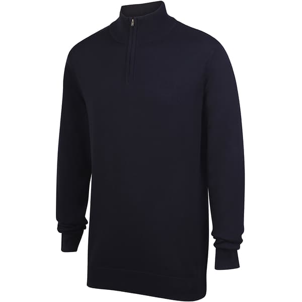 Henbury Herre 1/4 Zip langærmet trøje med lang ærme