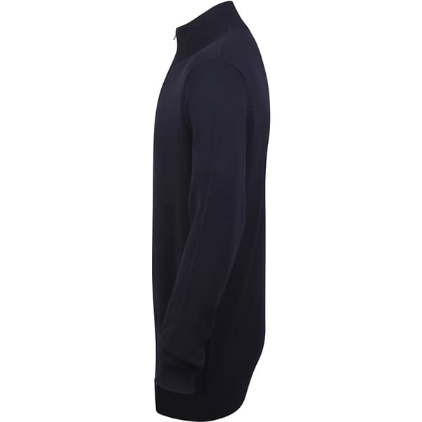 Henbury Herre 1/4 Zip langærmet trøje med lang ærme