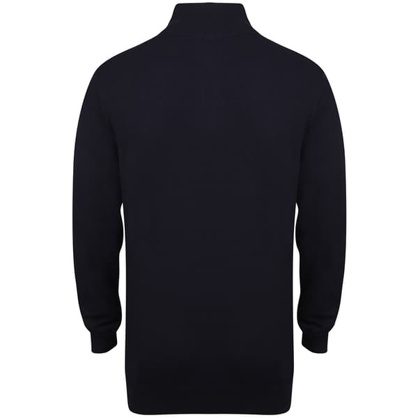 Henbury Herre 1/4 Zip langærmet trøje med lang ærme