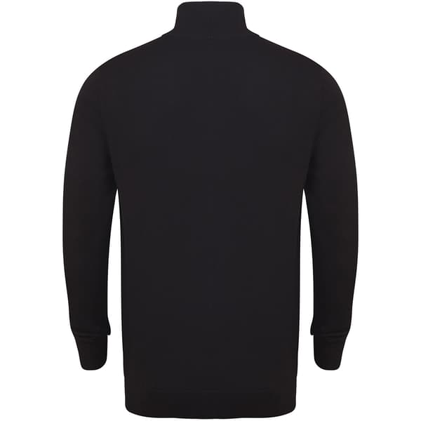 Henbury Herre 1/4 Zip langærmet trøje med lang ærme