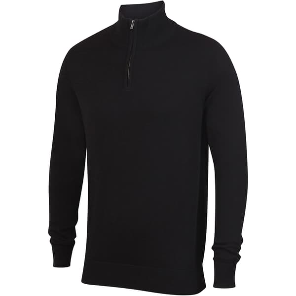 Henbury Herre 1/4 Zip langærmet trøje med lang ærme