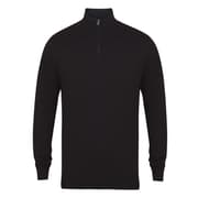 Henbury Herre 1/4 Zip langærmet trøje med lang ærme