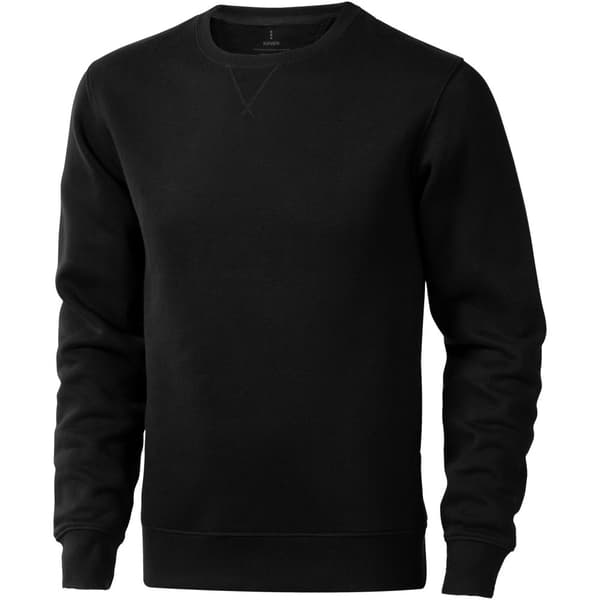Elevate Mens Surrey Crew Neck Sweater Solid Black S