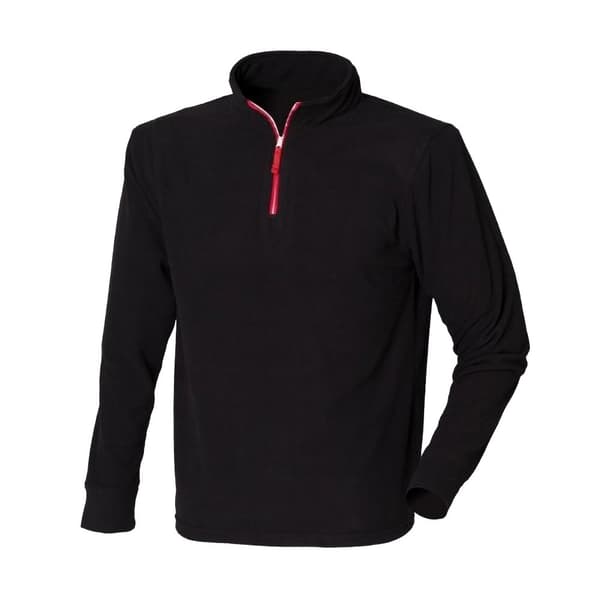 Finden & Hales Mens 1/4 Zip långärmad Piped Fleece Top