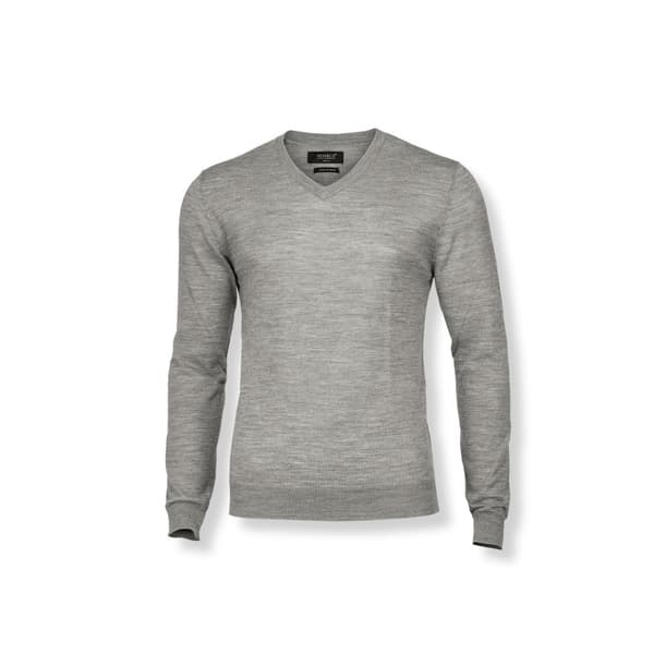Nimbus Mens Ashbury Knitted V Neck Jumper Grey Melange S