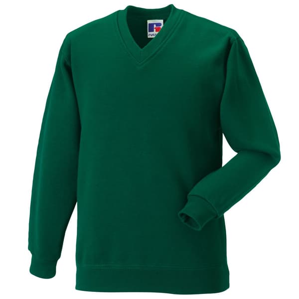 Jerzees Schoolgear Childrens V-Neck Sweatshirt (Pack of 2) Bottle Green 7-8