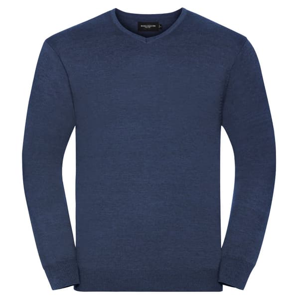Russell Collection V-hals strikket sweatshirt med strikket trøje til mænd