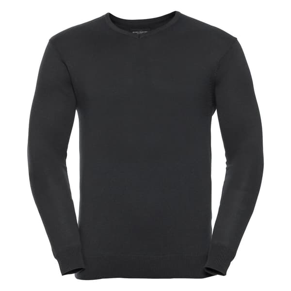 Russell Collection V-hals strikket sweatshirt med strikket trøje til mænd