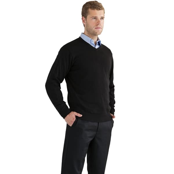 Russell Collection V-hals strikket sweatshirt med strikket trøje til mænd