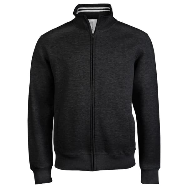 Kariban Fleecejacka med full dragkedja för män Black 2XL