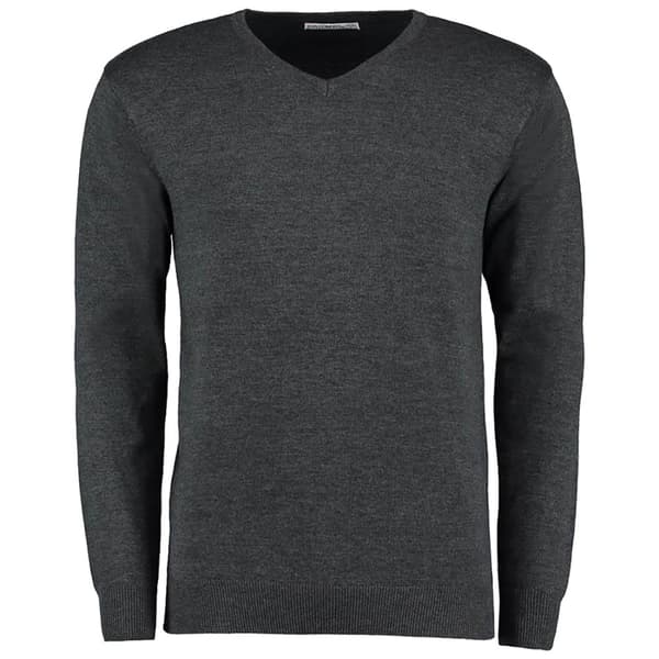 Kustom Kit Mens Arundel Long Sleeve V-Neck Sweater Graphite M