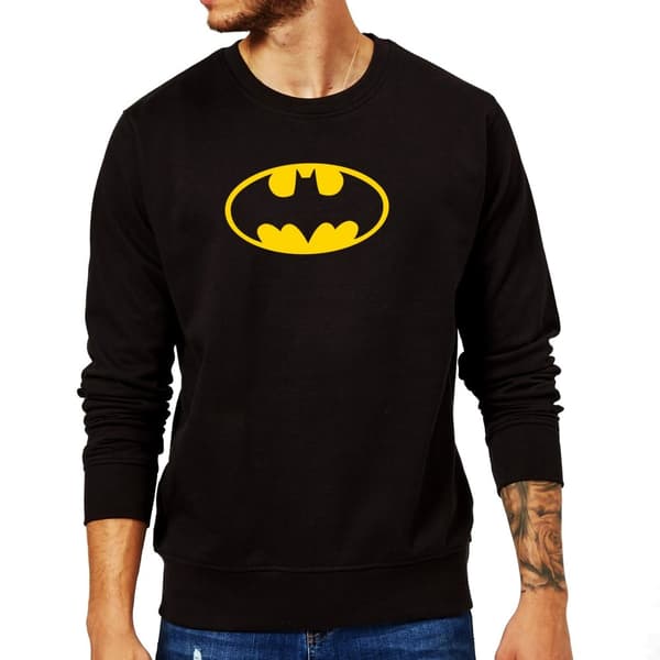 Batman Official Mens Distressed Logo Sweatshirt
