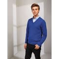 Miniatyrbillede 2 af 2: Premier Strikket sweater med V-hals til mænd