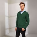 Miniatyrbillede 2 af 2: Premier Strikket sweater med V-hals til mænd