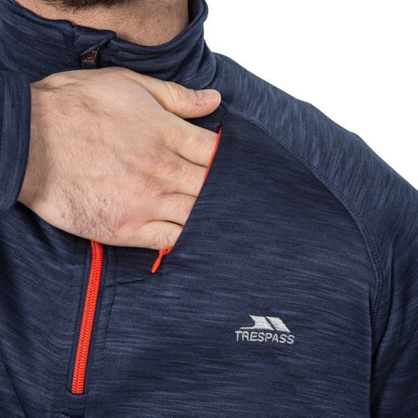 Trespass Herre Collins Half Zip Fleece Top med halv lynlås