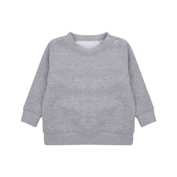 Larkwood Baby Unisex Crew Neck Sweatshirt With Shoulder Poppers