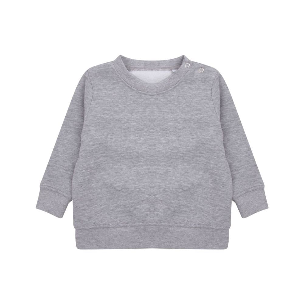 Larkwood Baby Unisex Crew Neck Sweatshirt med axelknäppare