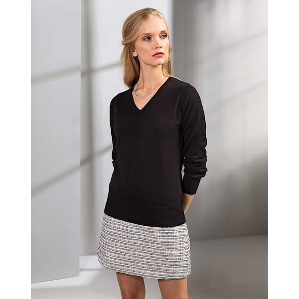 Premier Womens/Ladies V-Neck Knitted Sweater / Top