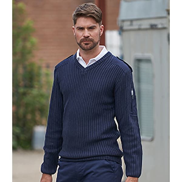 PRO RTX Mens Pro Acrylic Security V Neck Sweater
