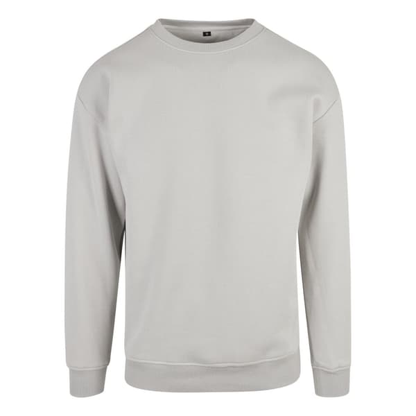 Build Your Brand Mens Crew Neck Plain Sweatshirt Light Asphalt 5XL