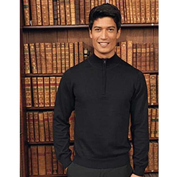 Premier Mens 1/4 Zip Neck Knitted Sweater