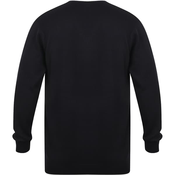 Henbury Herre 12 Gauge finstrikket V-hals trøje / sweatshirt