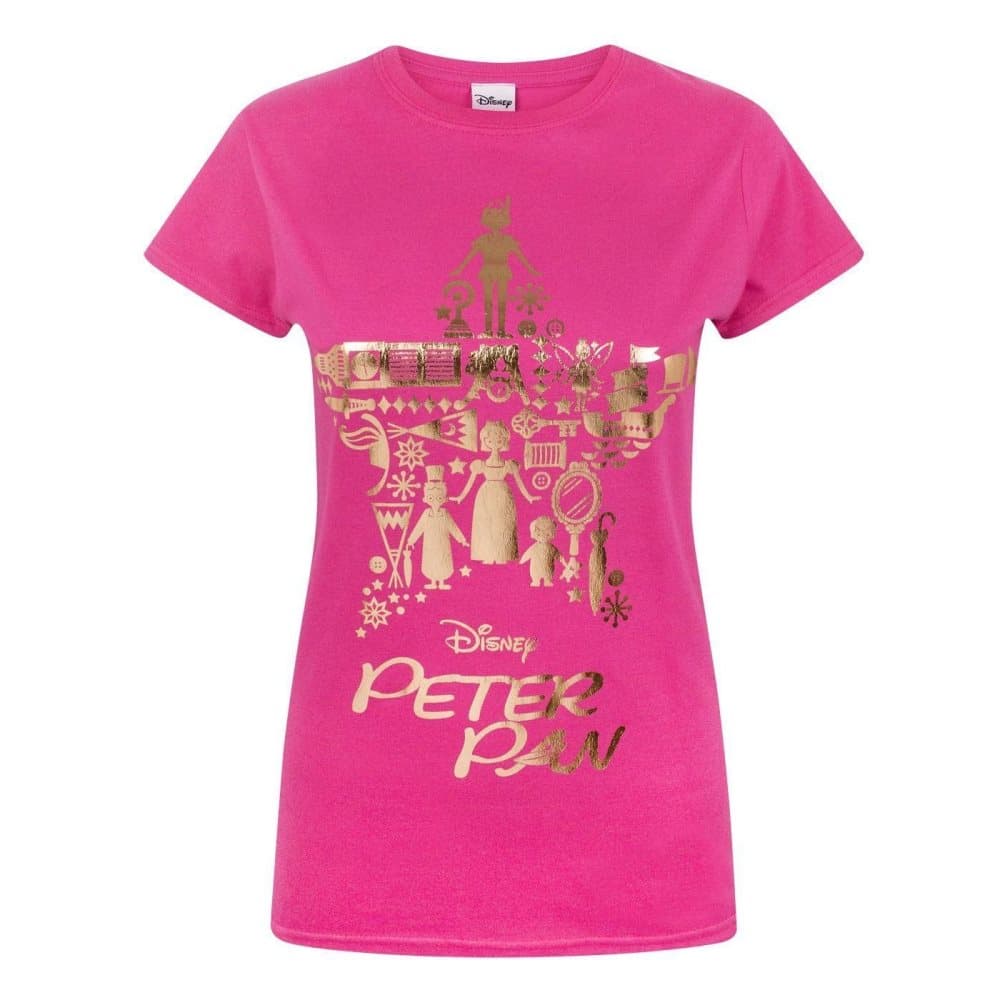 Disney Womens/Ladies Peter Pan Gold Foil T-Shirt