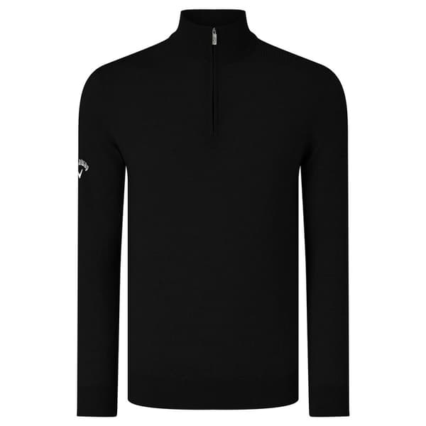 Callaway Mens Ribbed Zip Merino Sweater