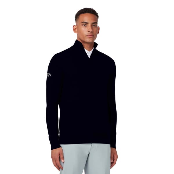 Callaway Mens Ribbed Zip Merino Sweater