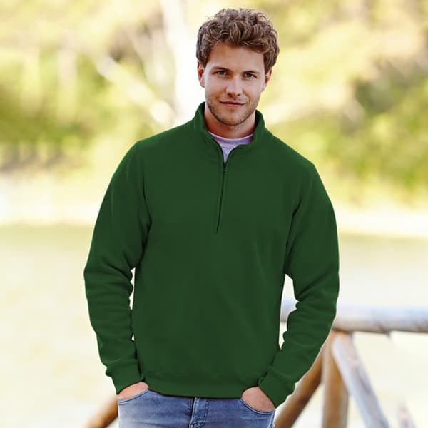 Fruit Of The Loom Mens Premium 70/30 Zip Neck Sweatshirt