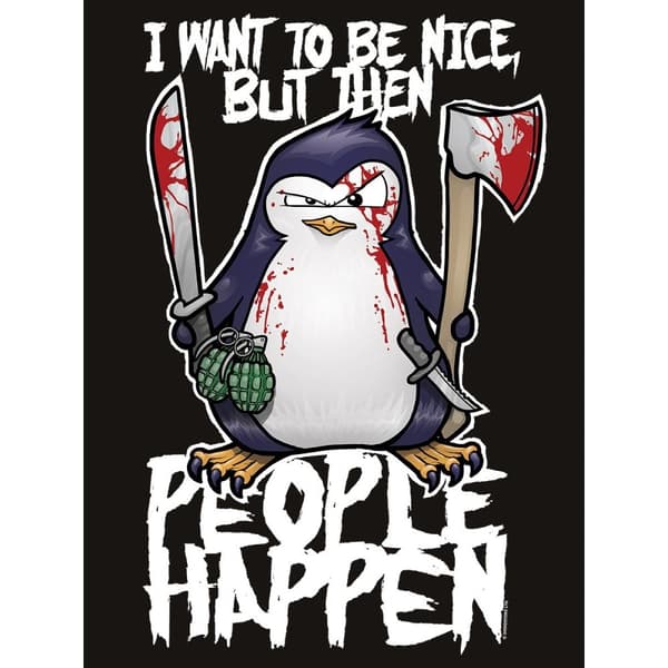 Psycho Penguin Mens I Want To Be Nice Sweater