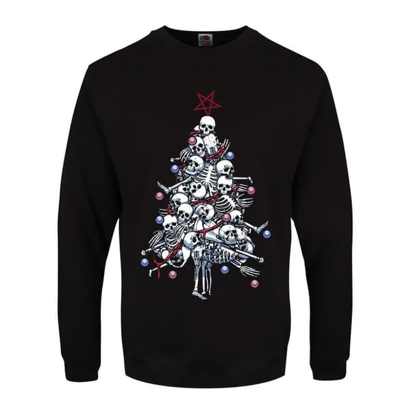 Grindstore Mens Pile O` Bones Christmas Jumper Black 3XL