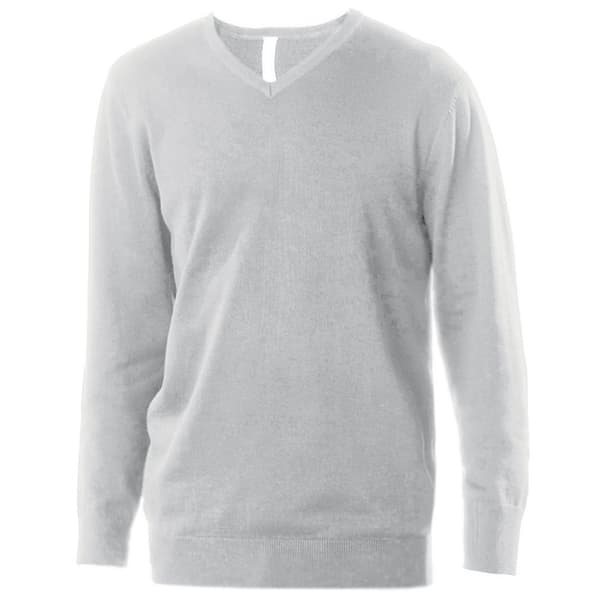 Kariban Mens Cotton Acrylic V Neck Sweater Grey Melange L