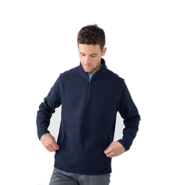 Henbury Zip Neck Micro Fleece Top för män
