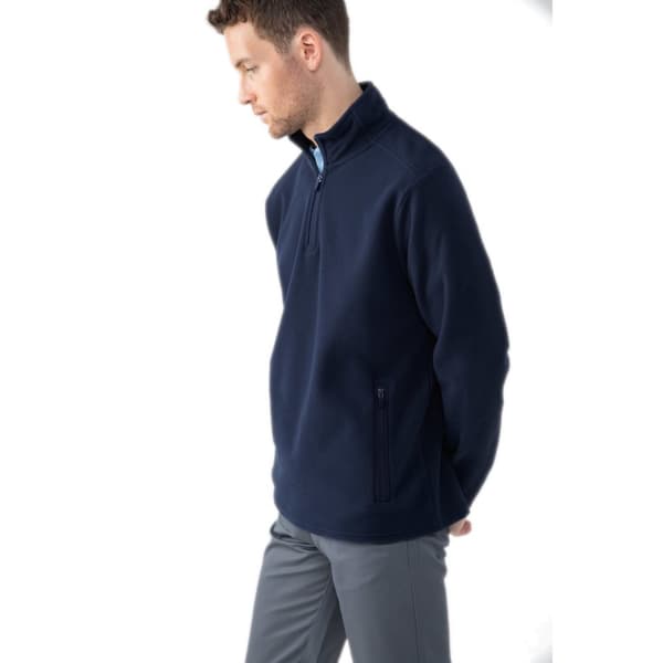 Henbury Zip Neck Micro Fleece Top för män