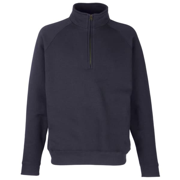 Fruit of the Loom Vuxna Unisex Classic Zip Neck Sweatshirt med dragkedja