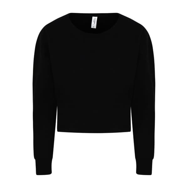 Awdis Hoods Kvinnor/Ladies Cropped Sweatshirt Deep Black XS