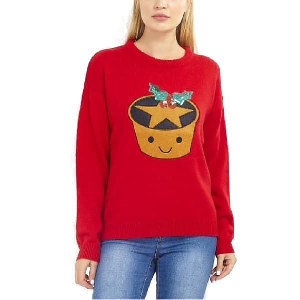Brave Soul Kvinnor/Damer Mince Pie jultröja Red XS