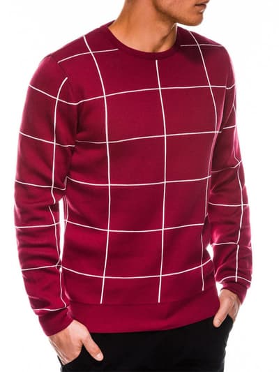 Men's sweater E163 - dark red