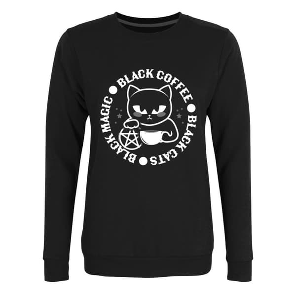 Grindstore Kvinnor/Damer Black Cats Black Magic Black Coffee Jumper