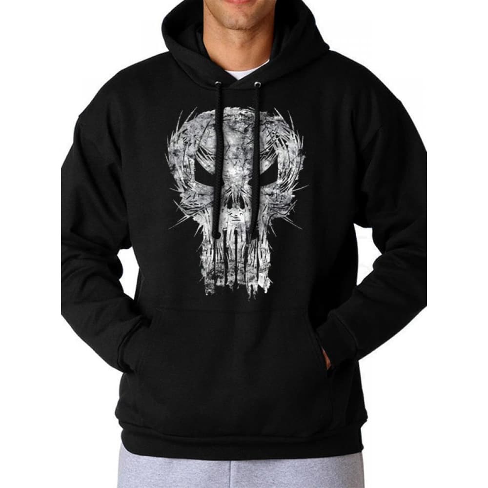 Marvel Unisex Adults Punisher Shatter Skull Design Hooded Sweatshirt