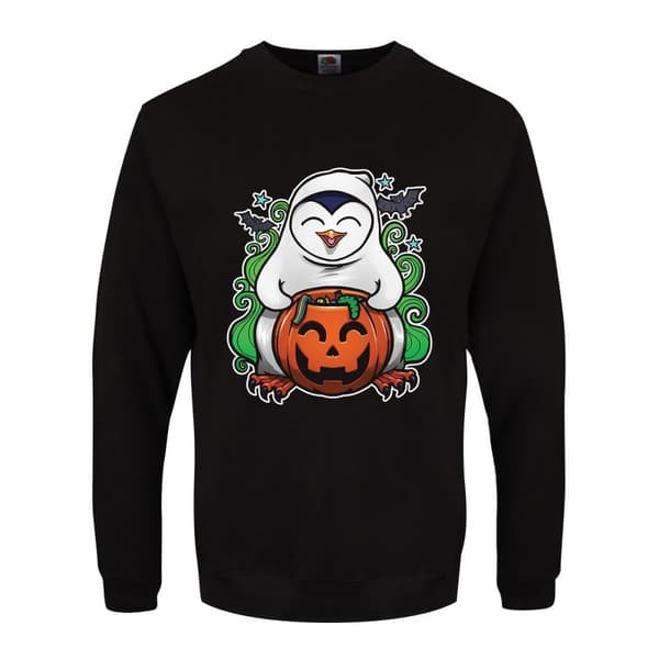 Psycho Penguin Mens Pumpkin Potion Halloween Jumper