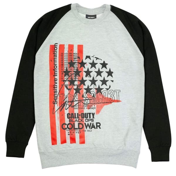 Call Of Duty Kvinnor/Damer Black Ops Cold War Boyfriend Sweatshirt för kvinnor/damer Black/Heather Grey S