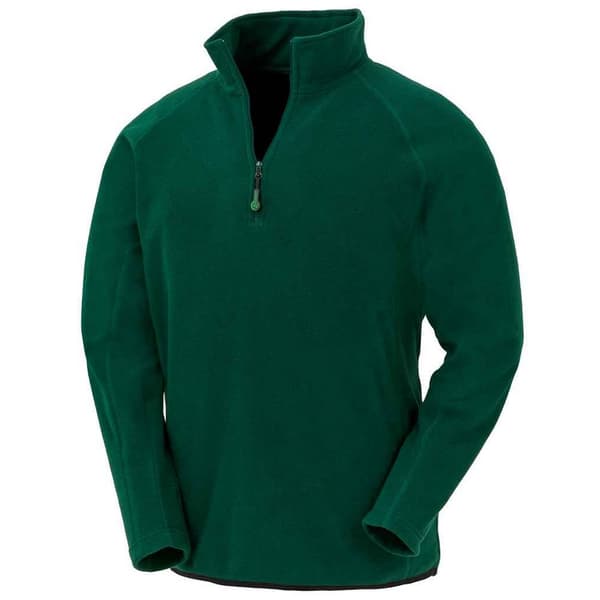 Result Genuine Recycled Micro Zip Neck Fleece för män Forest Green S