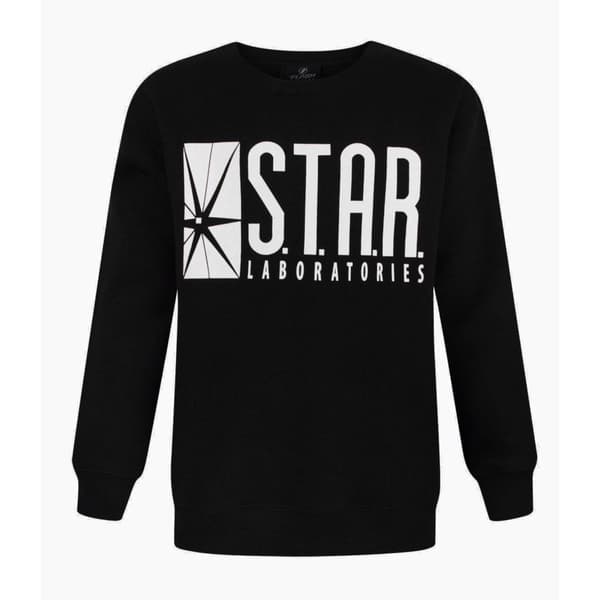 DC Comics Childrens/Boys Official Flash TV Star Laboratories Sweatshirt Black Years (7-8)