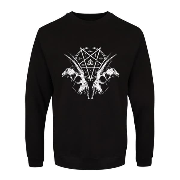 Grindstore Mens Goat Skull Pentagram Sweatshirt
