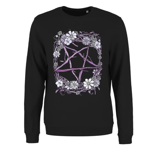 Grindstore Kvinnor/Damer Pagan Pentagram Sweatshirt Black/Lilac S