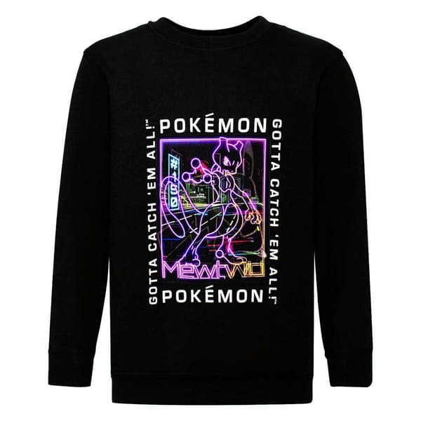 Pokemon Børne/børn Lenticular Mewtwo Pikachu Sweatshirt Black 5-6 Years